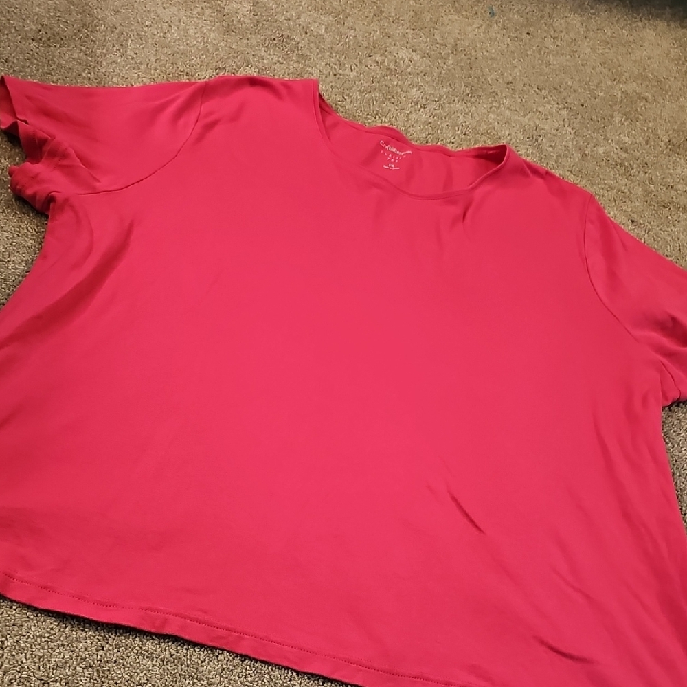 Q2❤️🔹️Croft & Barrow Vibrant Pink Short Sleeve Tee